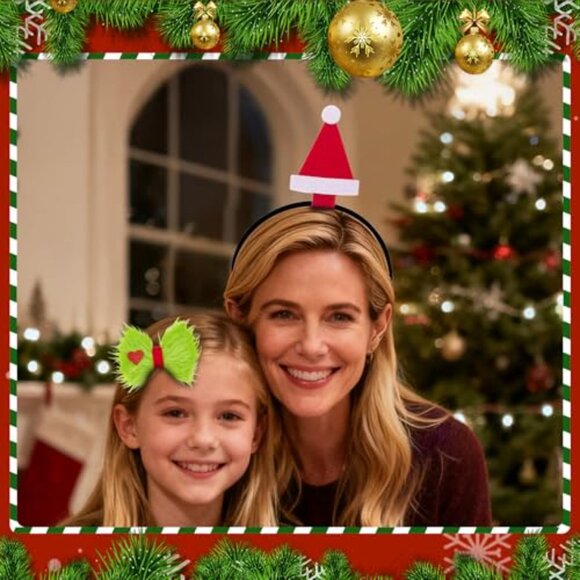 Festive Headband with Detachable Hair Bow Clip - Soft Holiday Accessory Set - Picture 8 of 8